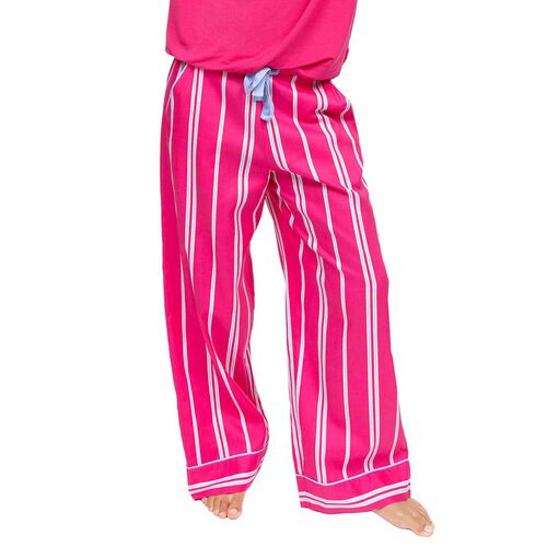 Cyberjammies Chloe Pink Printed Stripe Wide Leg Pyjama Bottoms